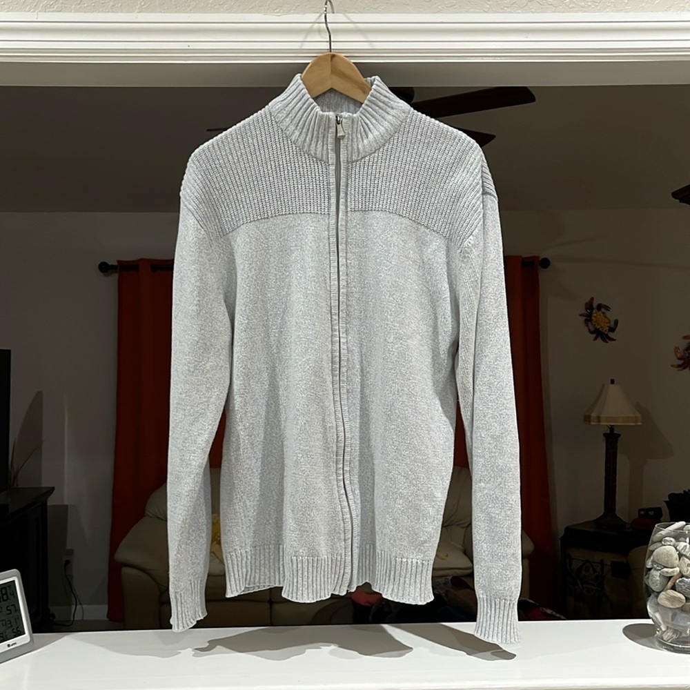 Vintage Structure Men’s Full Zip Long Sleeve Sweater Jacket Size XL